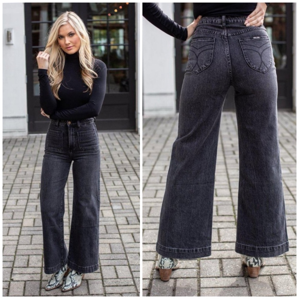 ROLLA'S Black Flare & Wide Leg Jeans